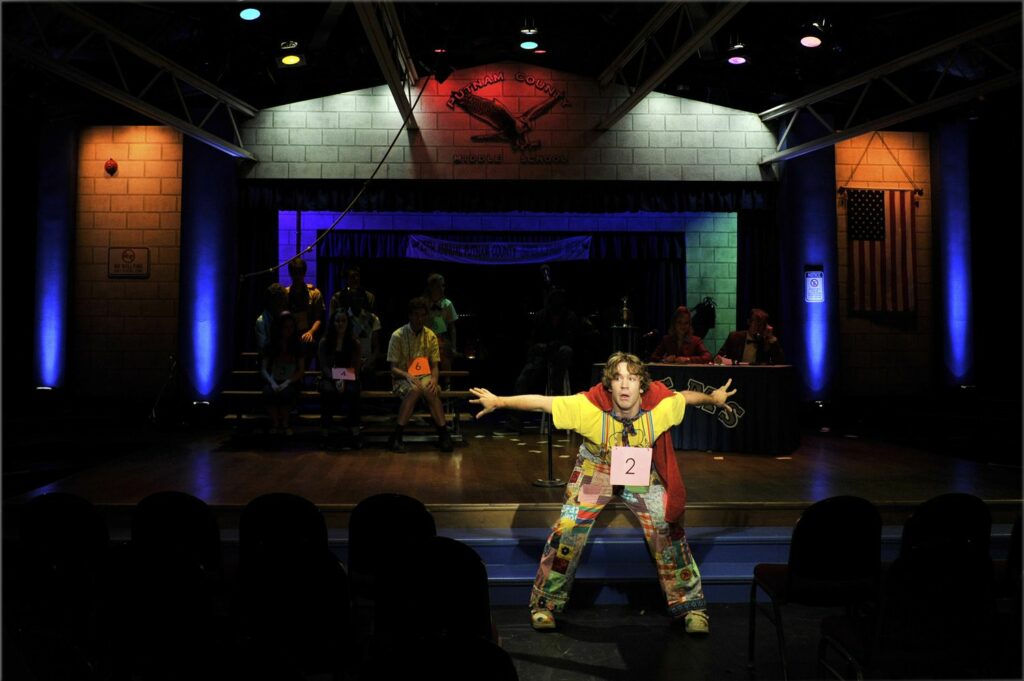 A stage scene from The 25th Annual Putnam County Spelling Bee 
