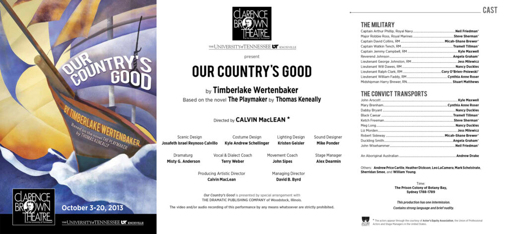 Our Country's Good Playbill