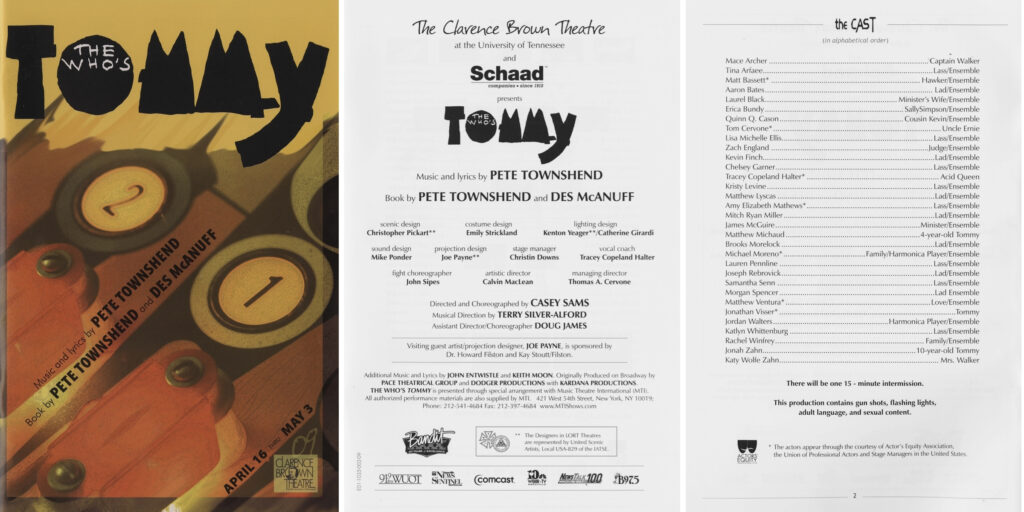 The Who's Tommy Playbill