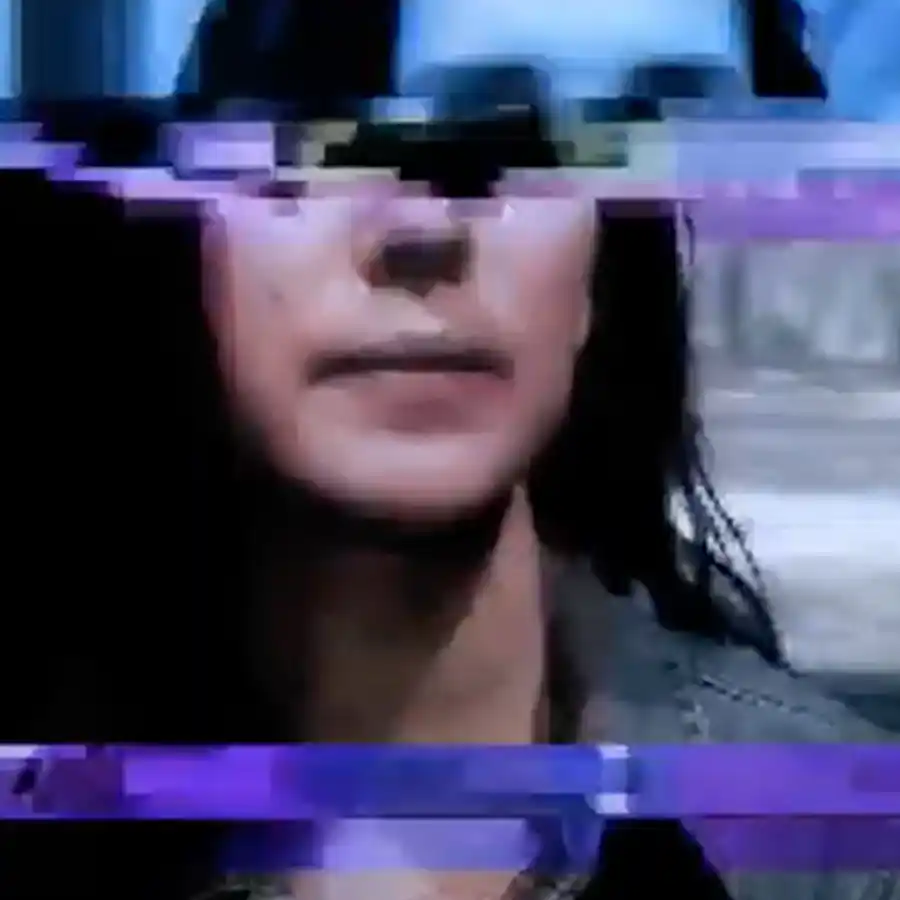 Lacuna artwork, a morphed, out of focus, image showing the lower 2/3 of a woman's face