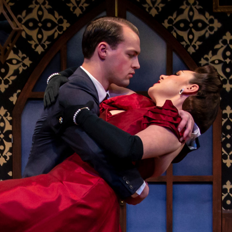 Nicholas Johnson and Emily Helton in The Real Inspector Hound