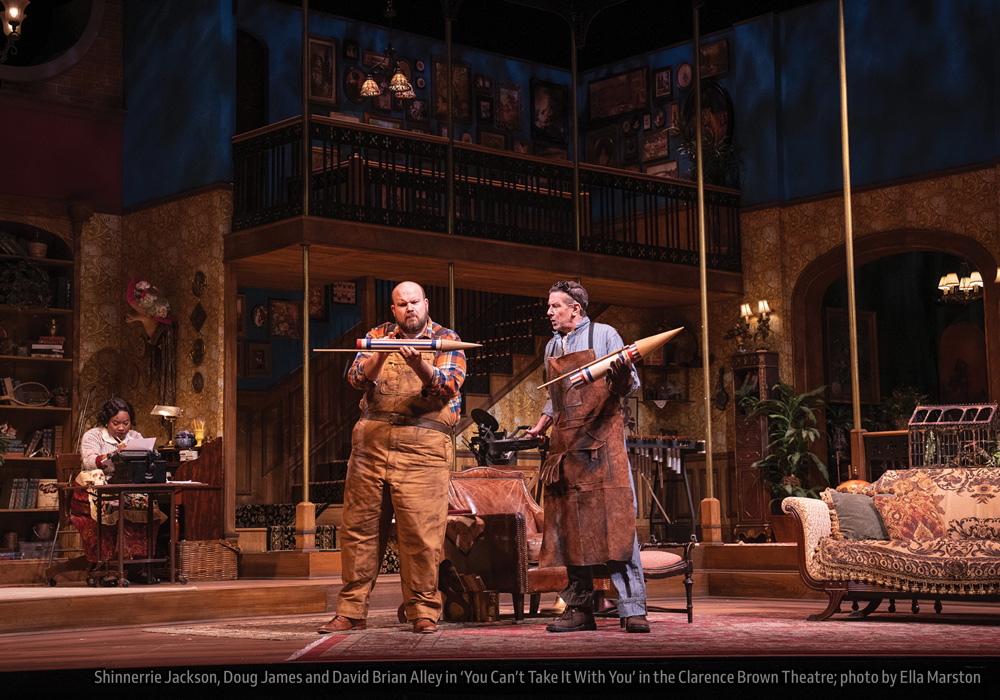 Shinnerrie Jackson, Doug James and David Brian Alley in ‘You Can’t Take It With You’ in the Clarence Brown Theatre; photo by Ella Marston