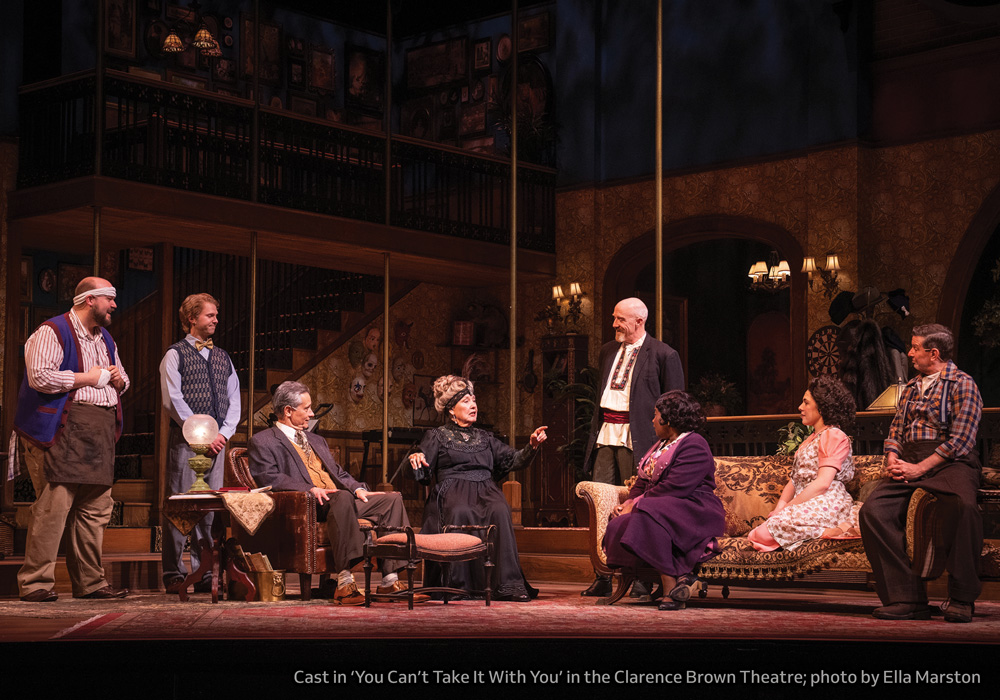 Cast in ‘You Can’t Take It With You’ in the Clarence Brown Theatre; photo by Ella Marston
