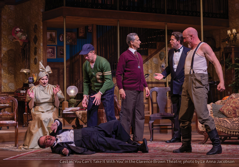 Cast in ‘You Can’t Take It With You’ in the Clarence Brown Theatre; photo by Ella Marston
