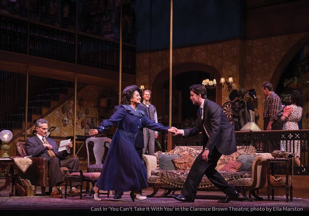 Cast in ‘You Can’t Take It With You’ in the Clarence Brown Theatre; photo by Ella Marston